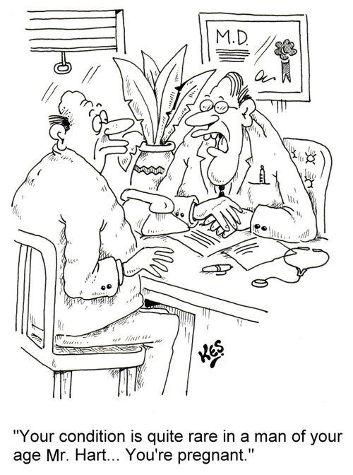 'Your condition is quite rare in a man of your age Mr. Hart...You're pregnant.'