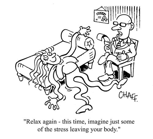 'Relax again - this time, imagine just some of the stress leaving your body.'