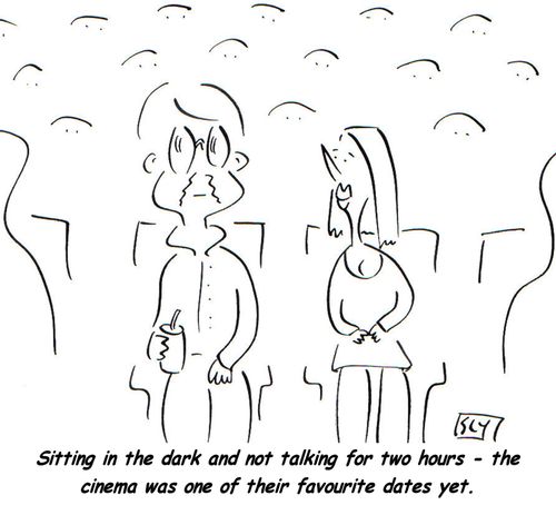 Sitting in the dark and not talking for two hours - the cinema was one of their favourite dates yet.
