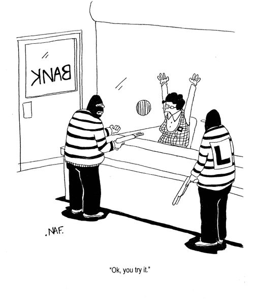 'OK, you try it' (Learner bank robbers).