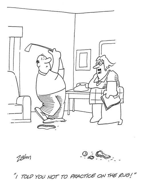 'I told you not to practice on the rug!'