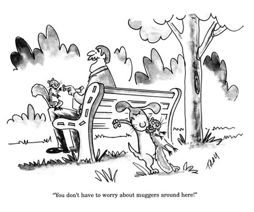 'You don't have to worry about muggers around here!'