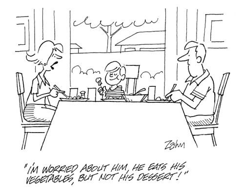 'I'm worried about him, he eats his vegetables, but not his dessert!'