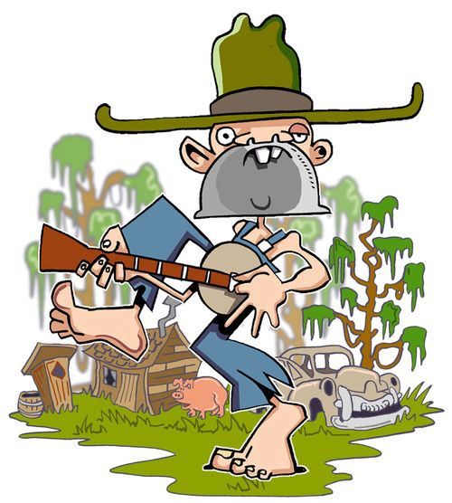Hillbilly playing Banjo.
