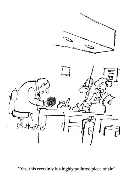 'Yes, this certainly is a highly polluted piece of air.'