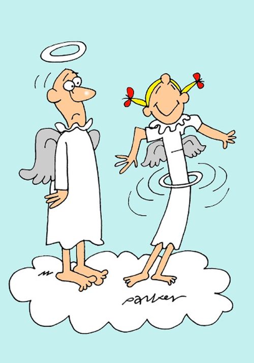 Angel with hula hoop.