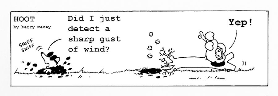 "Did I just detect a sharp gust of wind?"