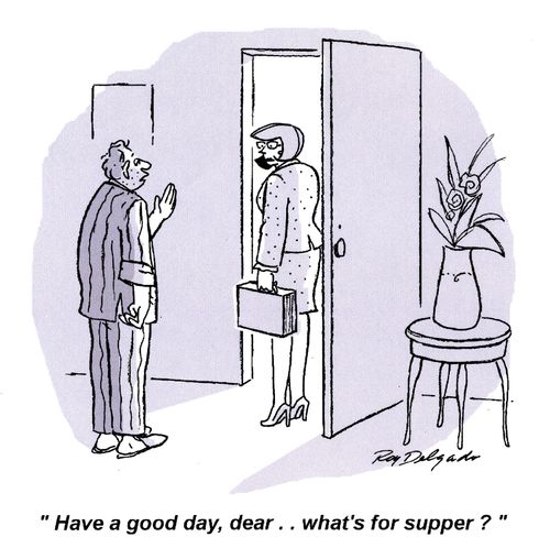 'Have a good day, dear... what's for supper?'