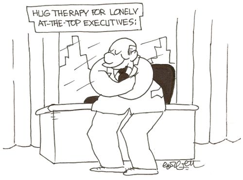 Hug therapy for the lonely at-the-top executives.
