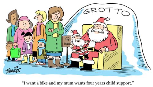 'I want a bike and my mum wants four years child support.'
