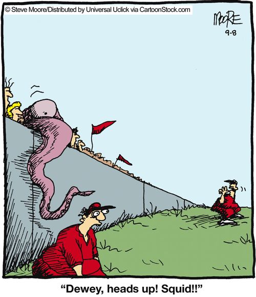 'Dewey, heads up! Squid!!'