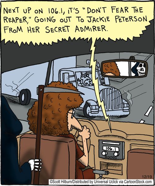 'Next up. . . it's 'Don't fear the reaper' for Jackie Peterson from her secret admirer.'