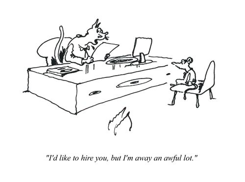 'I'd like to hire you, but I'm away an awful lot.'