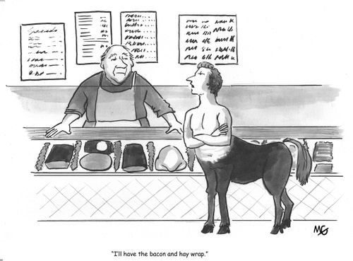 'I'll have the bacon and hay wrap.'