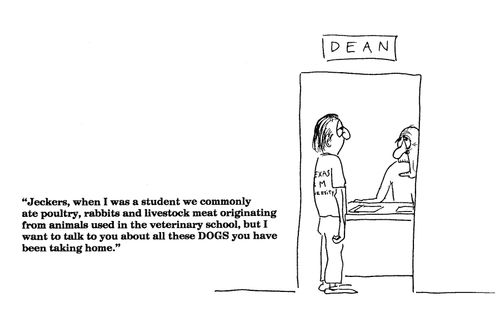 'Jeckers, when I was a student we commonly at poultry...