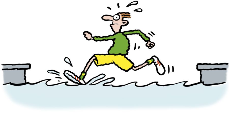 A man running on top of water