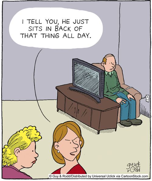 'I tell you, he just sits in back of that thing all day.'