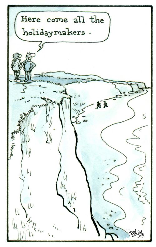 'Here come all the holidaymakers.'