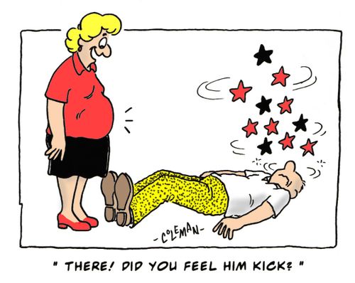 'There! Did you feel him kick?'