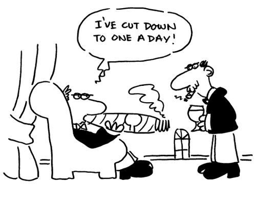 'I've cut down to one a day.'