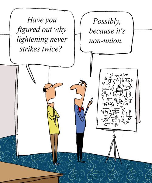 'Have you figured out why lightening never strikes twice?' 