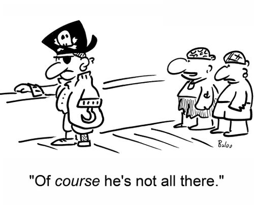 'Of course he's not all there.'