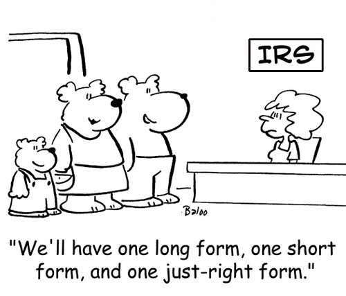 'We'll have one long form, one short form, and one just-right form.'