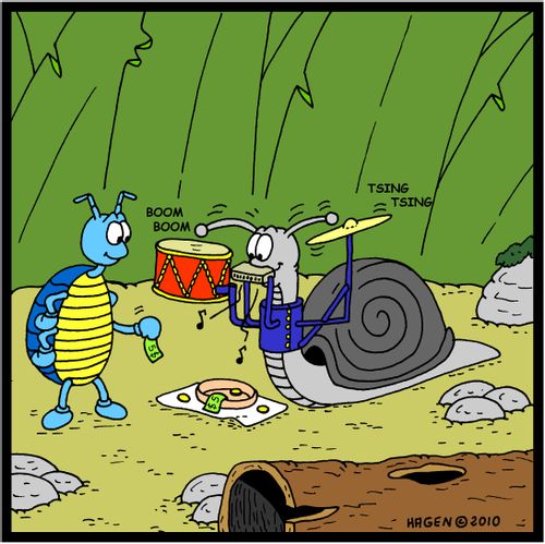 Snail one man band.