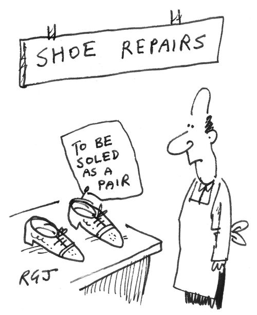 Shoes 'to be soled as a pair'.