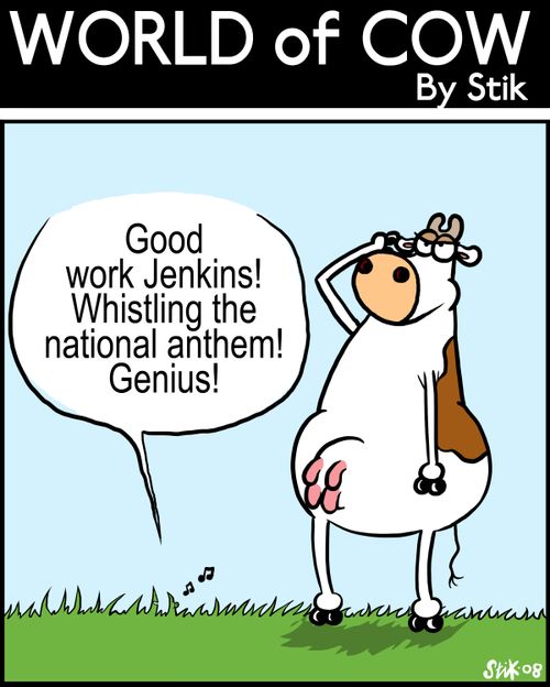 'Good work Jenkins Whisting the National anthem Genius'