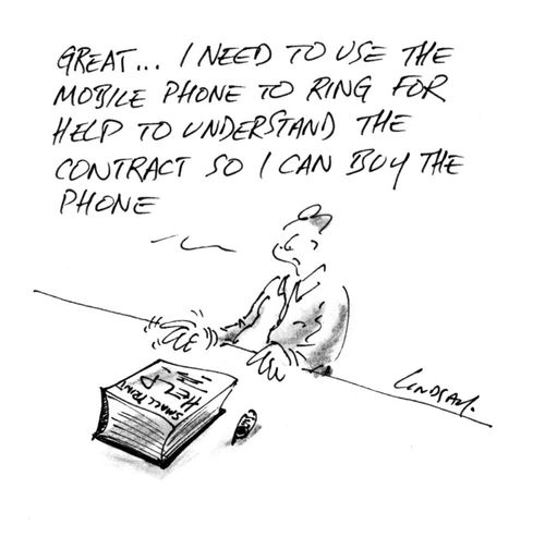 Great, I need to use the mobile phone to ring for help to understand the contract so I can buy the phone.