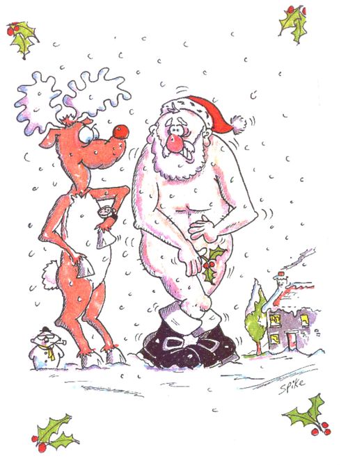 Santa loses his clothes at an inappropriate time!