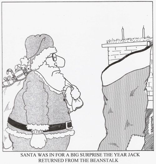 'Santa was in for a big surprise the year Jack returned from the beanstalk.'