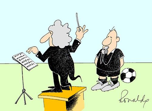 Conducting a football referee.