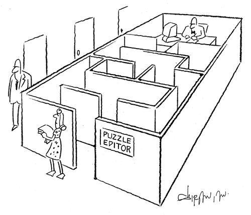 Puzzle editor with a maze to his desk.