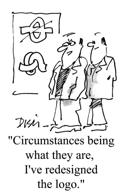 "Circumstances being what they are, I've redesigned the logo."