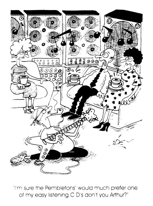 "I'm sure the Pembletons' would prefer one of my easy listening CD's don't you Arthur?"