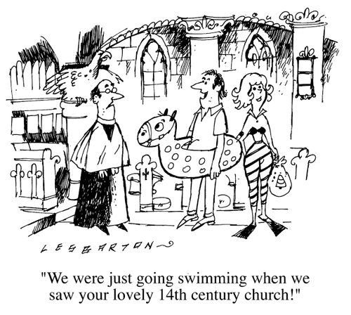 Tourists in church