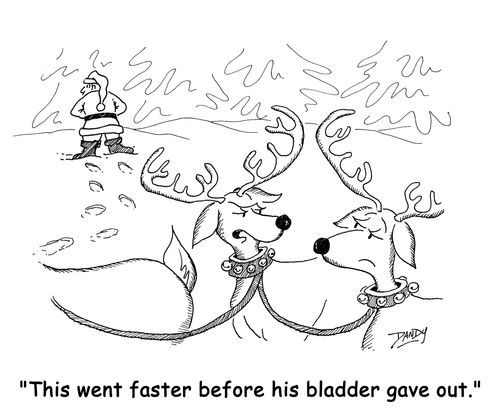 'This went faster before his bladder gave out.'