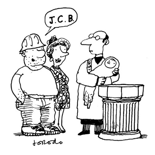Workman baptising his child J.C.B.