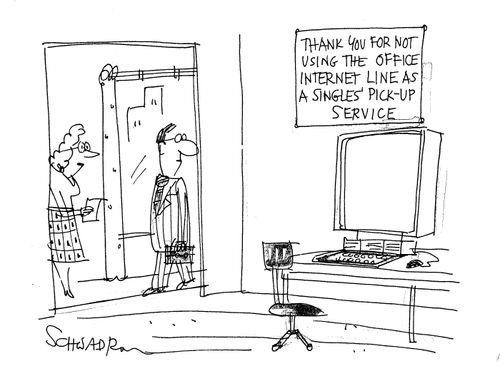 Thank you for not using the office internet line as a singles' pick-up service.