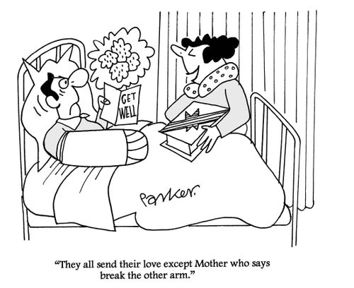 'They all send their love except Mother who says break the other arm.'