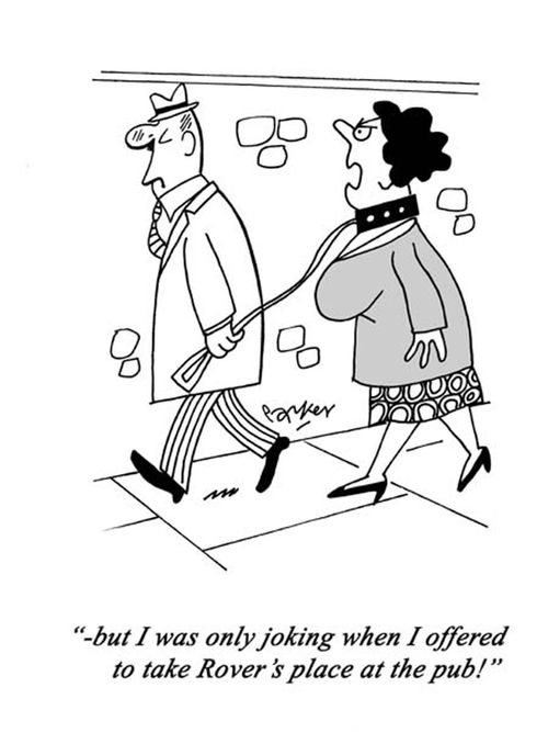 '-but I was only joking when I offered to take Rover's place at the pub!'