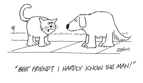 'Best friend? I hardly know the man!'