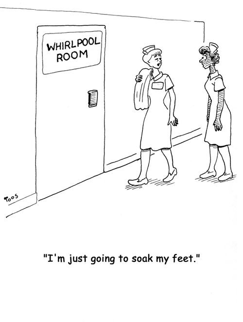 'I'm just going to soak my feet.'