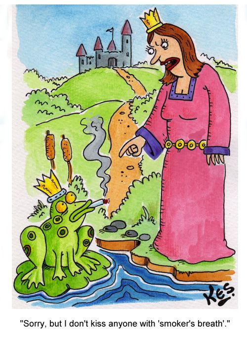 'Sorry, but I don't kiss anyone with 'smoker's breath'.'