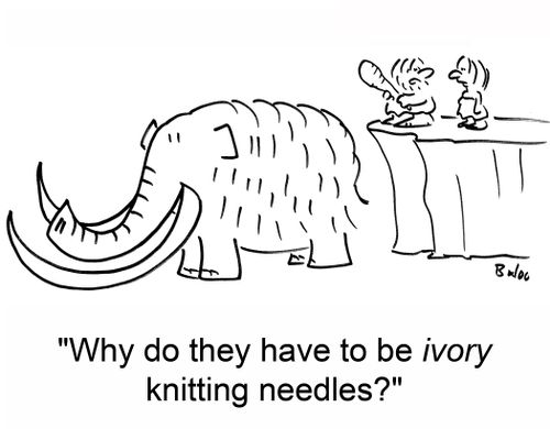 'Why do they have to be ivory knitting needles?'