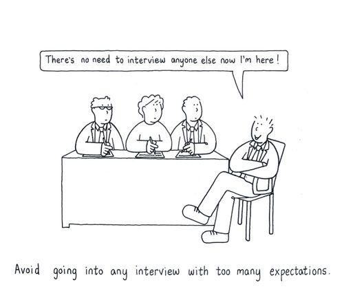 Avoid going into any interview with too many expectations.