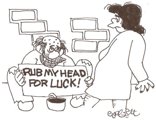 Rub my head for luck!