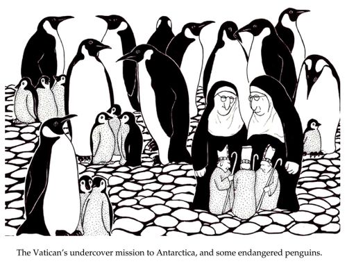 The Vatican's undercover mission to Antarctica, and some endangered penguins.